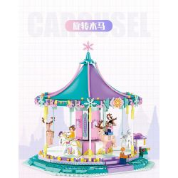 JIESTAR FF30011 30011 non  KHU VUI CHƠI CAROUSEL bộ đồ chơi xếp lắp ráp ghép mô hình Creator AMUSEMENT PARK CAROUSEL Sáng Tạo 1712 khối
