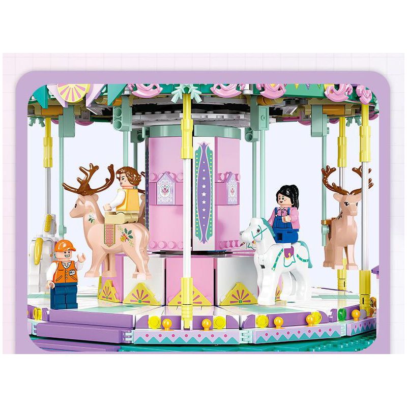 JIESTAR FF30011 30011 non  KHU VUI CHƠI CAROUSEL bộ đồ chơi xếp lắp ráp ghép mô hình Creator AMUSEMENT PARK CAROUSEL Sáng Tạo 1712 khối