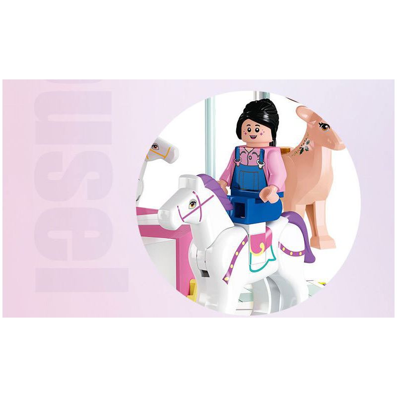 JIESTAR FF30011 30011 non  KHU VUI CHƠI CAROUSEL bộ đồ chơi xếp lắp ráp ghép mô hình Creator AMUSEMENT PARK CAROUSEL Sáng Tạo 1712 khối