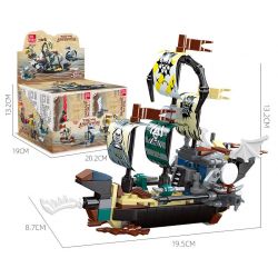 JIESTAR 59222 non  TRANG BỊ TÀU CƯỚP BIỂN 6 TỔ HỢP bộ đồ chơi xếp lắp ráp ghép mô hình THE ADVENTURE 296 khối