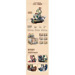 JIESTAR 59222 non  TRANG BỊ TÀU CƯỚP BIỂN 6 TỔ HỢP bộ đồ chơi xếp lắp ráp ghép mô hình THE ADVENTURE 296 khối