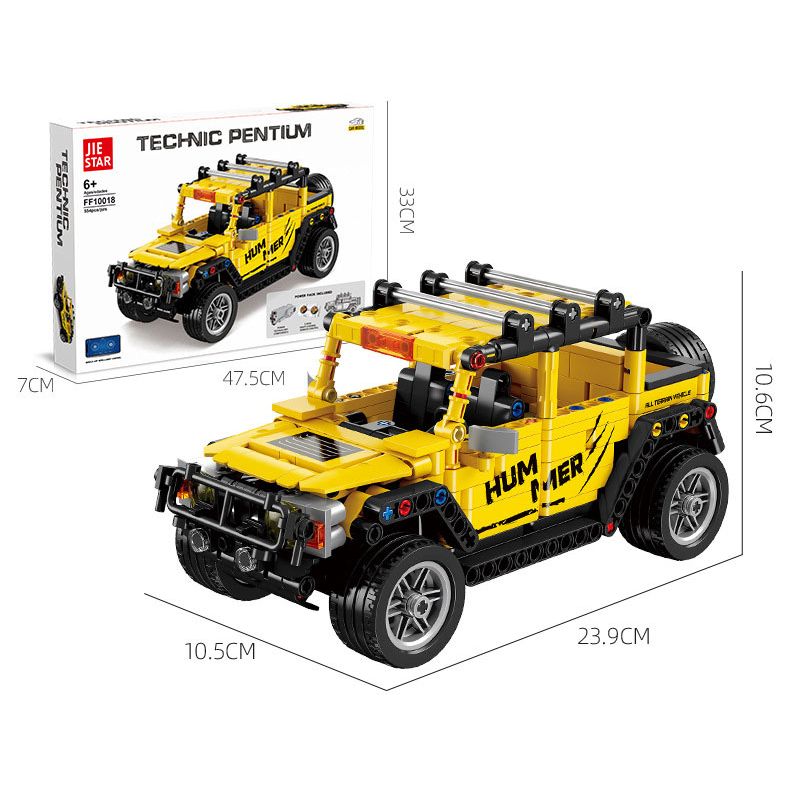 JIESTAR FF10018 10018 non  PHI NƯỚC ĐẠI CƠ HỌC XE ĐỊA HÌNH HUMMER bộ đồ chơi xếp lắp ráp ghép mô hình  Kỹ Thuật Công Nghệ Cao Mô Hình Phương Tiện 554 khối
