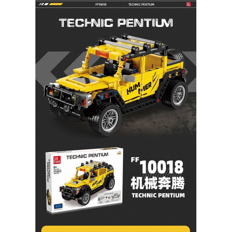 JIESTAR FF10018 10018 non  PHI NƯỚC ĐẠI CƠ HỌC XE ĐỊA HÌNH HUMMER bộ đồ chơi xếp lắp ráp ghép mô hình  Kỹ Thuật Công Nghệ Cao Mô Hình Phương Tiện 554 khối