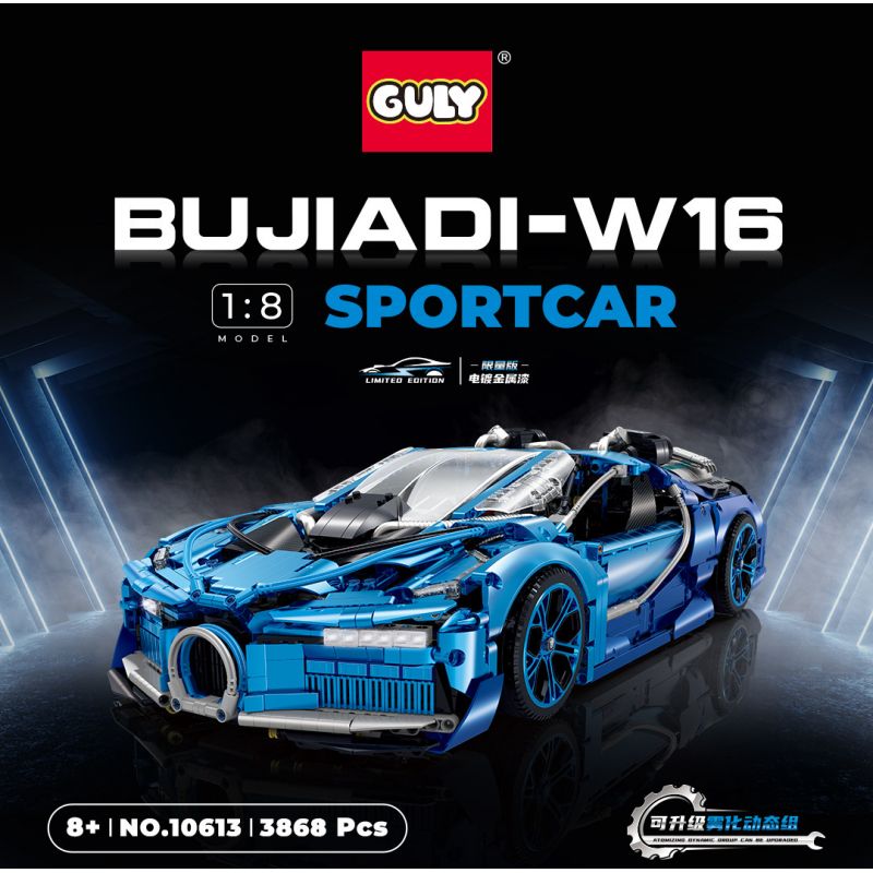 GULY 10613 non  BUGATTI bộ đồ chơi xếp lắp ráp ghép mô hình  BUJIADI-W16 Kỹ Thuật Công Nghệ Cao Mô Hình Phương Tiện 3868 khối