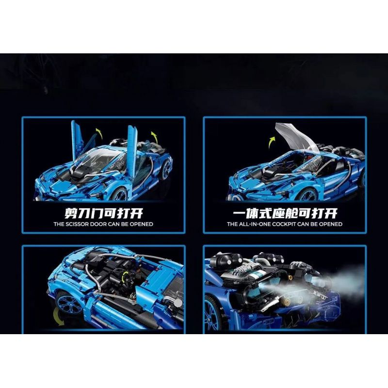 GULY 10613 non  BUGATTI bộ đồ chơi xếp lắp ráp ghép mô hình  BUJIADI-W16 Kỹ Thuật Công Nghệ Cao Mô Hình Phương Tiện 3868 khối