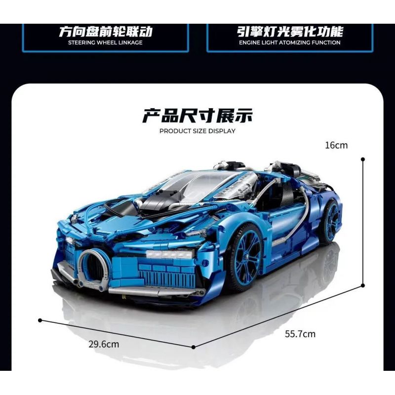 GULY 10613 non  BUGATTI bộ đồ chơi xếp lắp ráp ghép mô hình  BUJIADI-W16 Kỹ Thuật Công Nghệ Cao Mô Hình Phương Tiện 3868 khối