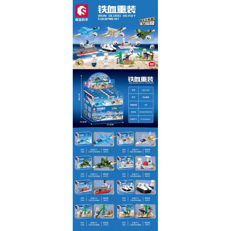 SEMBO 1364 1365 1366 1367 1361 1360 1362 1363 non Lego TẢI LẠI LỞM CHỞM NAM CHÂM TỦ LẠNH QUÂN ĐỘI 8 KIỂU bộ đồ chơi xếp lắp ráp ghép mô hình Military Army Quân Sự Bộ Đội 301 khối