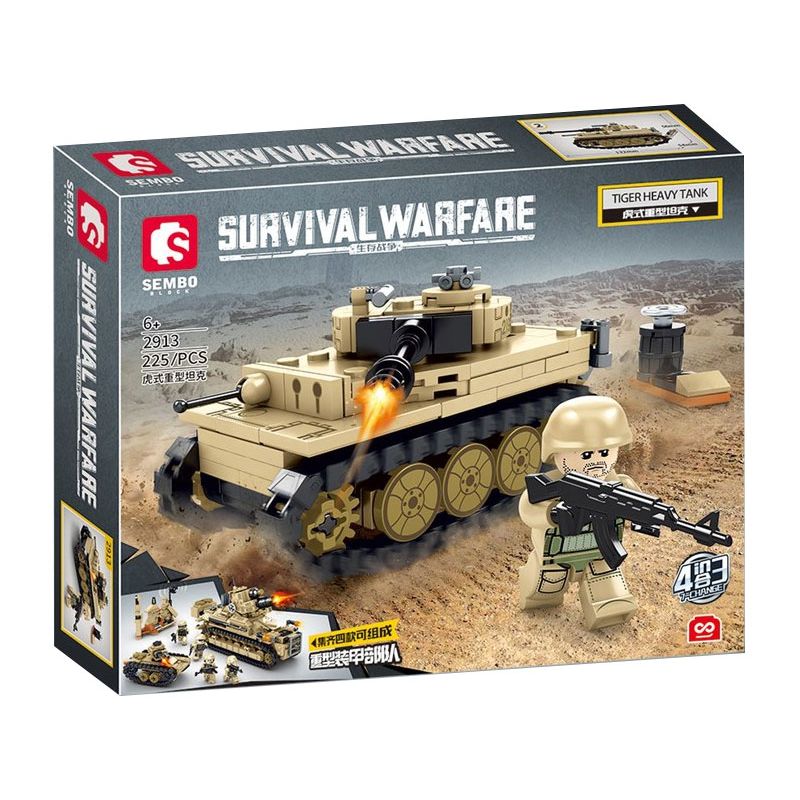 SEMBO 2912 2913 2914 2915 non  CHIẾN TRANH SINH TỒN LỰC LƯỢNG THIẾT GIÁP HẠNG NẶNG 4 TỔ HỢP bộ đồ chơi xếp lắp ráp ghép mô hình Military Army SURVIVAL WARFARE Quân Sự Bộ Đội 937 khối