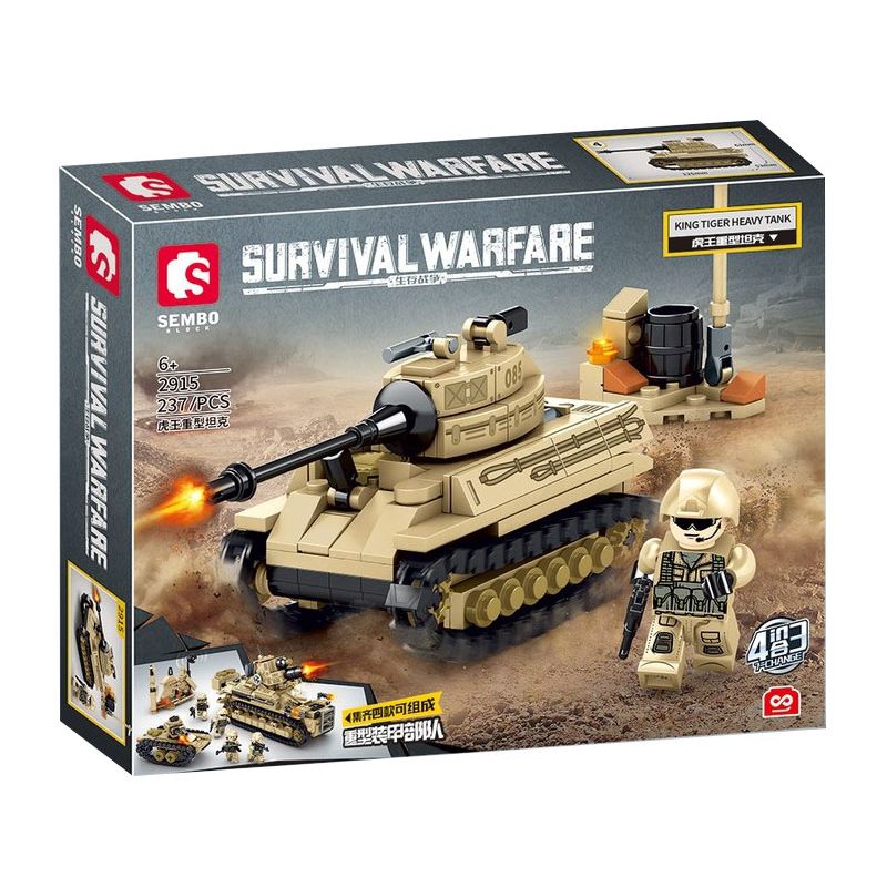 SEMBO 2912 2913 2914 2915 non  CHIẾN TRANH SINH TỒN LỰC LƯỢNG THIẾT GIÁP HẠNG NẶNG 4 TỔ HỢP bộ đồ chơi xếp lắp ráp ghép mô hình Military Army SURVIVAL WARFARE Quân Sự Bộ Đội 937 khối