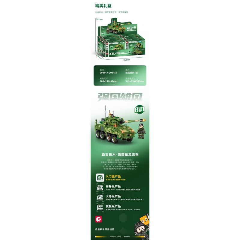 SEMBO 203150 203151 203152 203153 203154 203147 203148 203149 non  QUỐC GIA HÙNG MẠNH 8 TỔ HỢP XE TẤN CÔNG BỌC THÉP CÓ BÁNH bộ đồ chơi xếp lắp ráp ghép mô hình Military Army Quân Sự Bộ Đội 888 khối