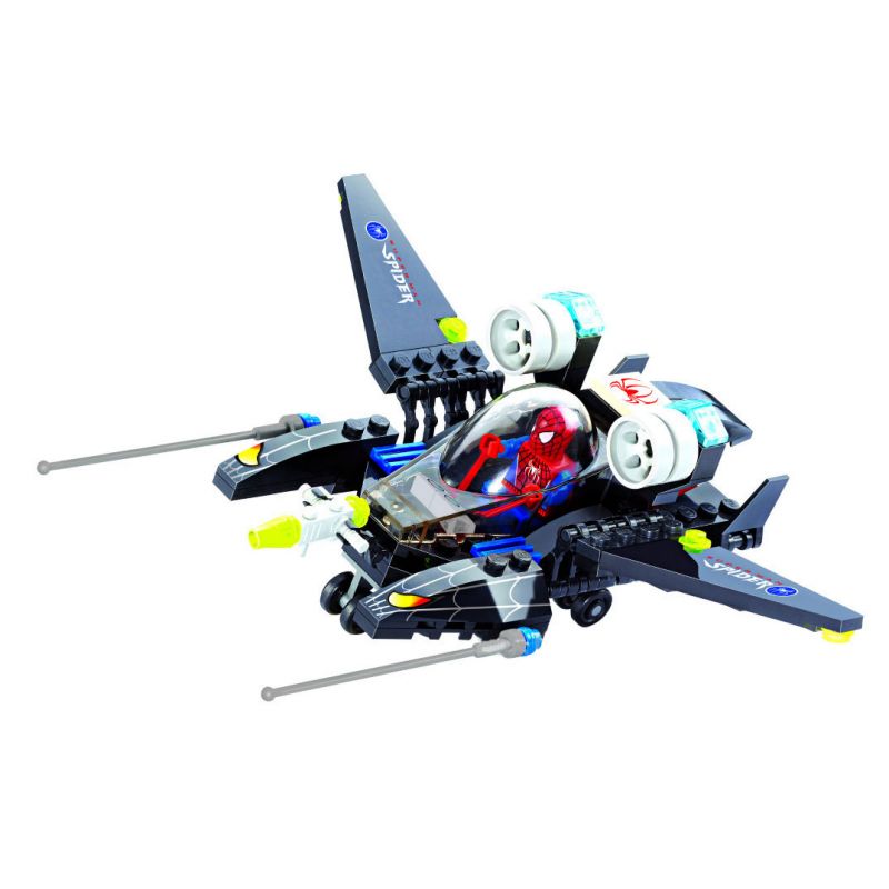Bozhi 6001 non Lego NGƯỜI NHỆN BRONTOSAURUS bộ đồ chơi xếp lắp ráp ghép mô hình Super Heroes THUNDER DRAGON Siêu Nhân Anh Hùng 112 khối