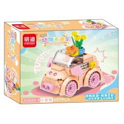 MINGDI LEIBAO K0685 0685 non  XE ĐỘNG VẬT HOẠT HÌNH 8 MẪU bộ đồ chơi xếp lắp ráp ghép mô hình 839 khối
