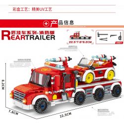 MINGDI LEIBAO K0608 0608 non  PHIÊN BẢN CHỐNG CHÁY RƠ MOÓC PHÍA SAU bộ đồ chơi xếp lắp ráp ghép mô hình Military Army REAR TRAILER Quân Sự Bộ Đội 712 khối