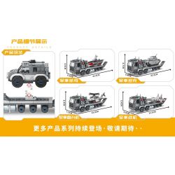 MINGDI LEIBAO K0607 0607 non  TRAILER PHÍA SAU PHIÊN BẢN MÀU XÁM QUÂN ĐỘI bộ đồ chơi xếp lắp ráp ghép mô hình Military Army REAR TRAILER Quân Sự Bộ Đội 757 khối