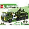 MINGDI LEIBAO K0606 0606 non  TRAILER PHÍA SAU PHIÊN BẢN MÀU XANH QUÂN ĐỘI bộ đồ chơi xếp lắp ráp ghép mô hình Military Army REAR TRAILER Quân Sự Bộ Đội 743 khối