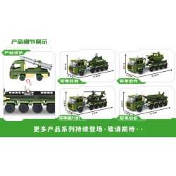 MINGDI LEIBAO K0606 0606 non  TRAILER PHÍA SAU PHIÊN BẢN MÀU XANH QUÂN ĐỘI bộ đồ chơi xếp lắp ráp ghép mô hình Military Army REAR TRAILER Quân Sự Bộ Đội 743 khối