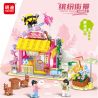 MINGDI LEIBAO 10092 non  KHUNG CẢNH ĐƯỜNG PHỐ ĐẦY MÀU SẮC CỬA HÀNG HOA LÃNG MẠN bộ đồ chơi xếp lắp ráp ghép mô hình COLORFUL STREET 437 khối