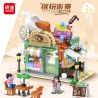 MINGDI LEIBAO 10091 non  KHUNG CẢNH ĐƯỜNG PHỐ ĐẦY MÀU SẮC QUÁN CÀ PHÊ THƠM bộ đồ chơi xếp lắp ráp ghép mô hình COLORFUL STREET 449 khối
