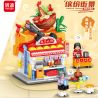 MINGDI LEIBAO 10090 non  CẢNH ĐƯỜNG PHỐ ĐẦY MÀU SẮC NHÀ HÀNG LẨU THƠM NGON bộ đồ chơi xếp lắp ráp ghép mô hình COLORFUL STREET 452 khối