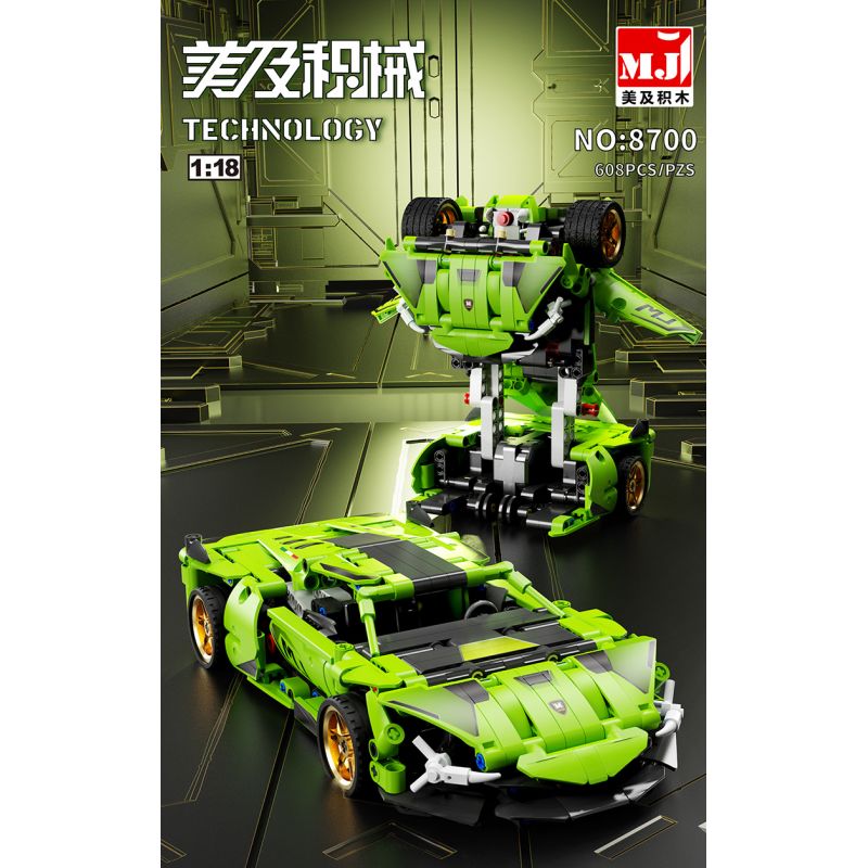 BEAUTIFUL AND 8700 non  XE KÉO BIẾN DẠNG BÒ XANH tỷ lệ 1:18 bộ đồ chơi xếp lắp ráp ghép mô hình  Kỹ Thuật Công Nghệ Cao Mô Hình Phương Tiện 608 khối