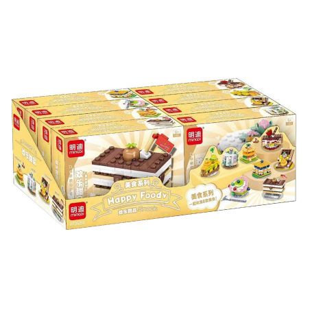 MINGDI LEIBAO K0684 0684 non  MÓN ĂN 8 LOẠI TRÁNG MIỆNG VUI VẺ TIRAMISU BÁNH TRANG TRÍ QUẾ TRÁI CÂY TRỘN MẬT ONG SÔ CÔ LA CUỘN THỤY SĨ MATCHA DÂU TÂY LỚP CHANH CÁC NGỌT NAPOLEON TART bộ đồ chơi xếp lắp ráp ghép mô hình HAPPY FOODY