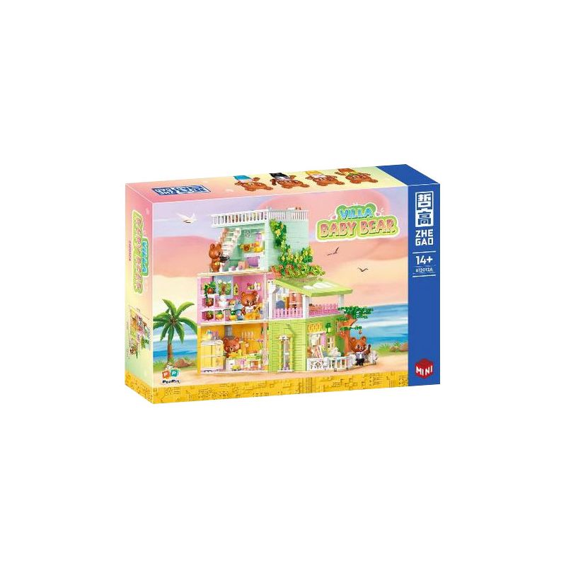 ZHEGAO 612012A non Lego BIỆT THỰ BẢO HÙNG bộ đồ chơi xếp lắp ráp ghép mô hình VILLA BABY BEAR 2050 khối