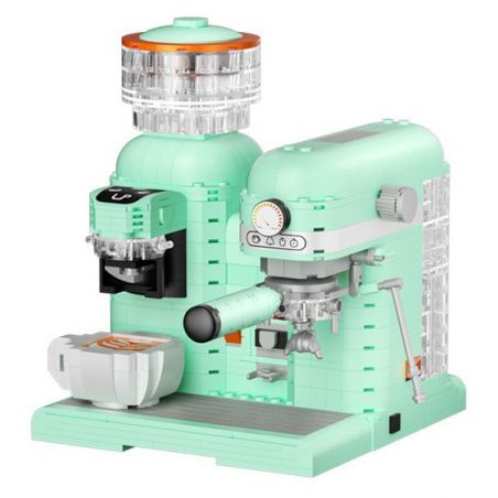ZHEGAO 663008 non  MÁY PHA CÀ PHÊ XAY bộ đồ chơi xếp lắp ráp ghép mô hình Creator COFFEE MACHINE Sáng Tạo 924 khối