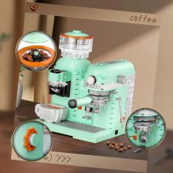 ZHEGAO 663008 non  MÁY PHA CÀ PHÊ XAY bộ đồ chơi xếp lắp ráp ghép mô hình Creator COFFEE MACHINE Sáng Tạo 924 khối