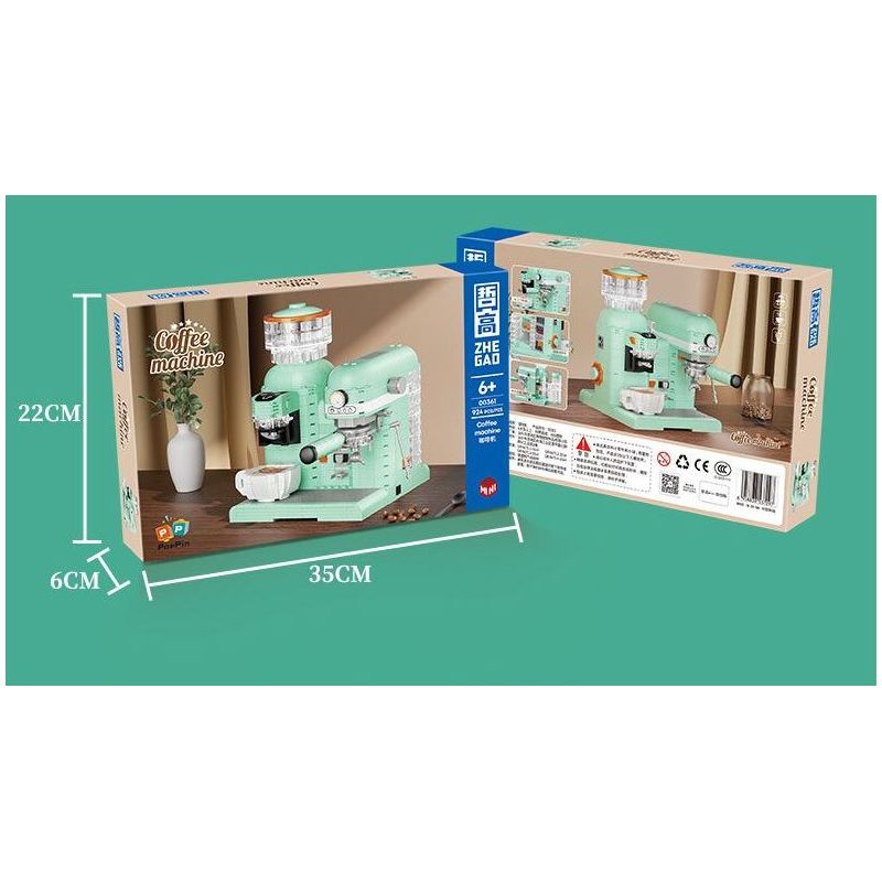 ZHEGAO 663008 non  MÁY PHA CÀ PHÊ XAY bộ đồ chơi xếp lắp ráp ghép mô hình Creator COFFEE MACHINE Sáng Tạo 924 khối