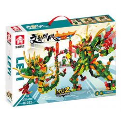 LE YI 81032 non  VĂN VÂN QUỐC PHONG THANH LONG CƠ GIÁP bộ đồ chơi xếp lắp ráp ghép mô hình 876 khối