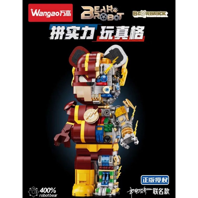 WANGAO 188012 non  GẤU CƠ FLASH 400% bộ đồ chơi xếp lắp ráp ghép mô hình
