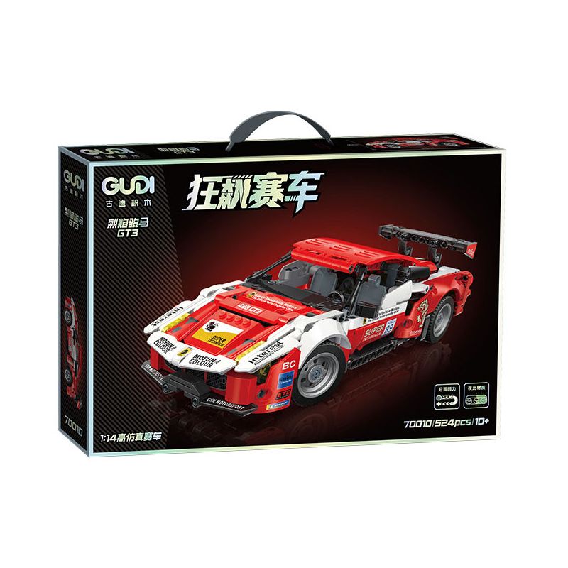 GUDI 70010 non  CUỘC ĐUA GIẬN DỮ XE KÉO GT3 BLAZING HORSE bộ đồ chơi xếp lắp ráp ghép mô hình  Kỹ Thuật Công Nghệ Cao Mô Hình Phương Tiện 524 khối