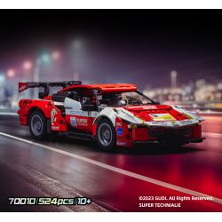 GUDI 70010 non  CUỘC ĐUA GIẬN DỮ XE KÉO GT3 BLAZING HORSE bộ đồ chơi xếp lắp ráp ghép mô hình  Kỹ Thuật Công Nghệ Cao Mô Hình Phương Tiện 524 khối