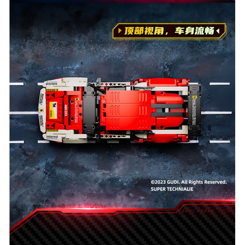 GUDI 70010 non  CUỘC ĐUA GIẬN DỮ XE KÉO GT3 BLAZING HORSE bộ đồ chơi xếp lắp ráp ghép mô hình  Kỹ Thuật Công Nghệ Cao Mô Hình Phương Tiện 524 khối