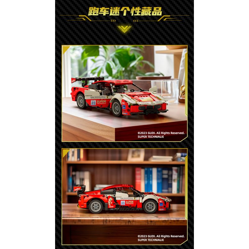 GUDI 70010 non  CUỘC ĐUA GIẬN DỮ XE KÉO GT3 BLAZING HORSE bộ đồ chơi xếp lắp ráp ghép mô hình  Kỹ Thuật Công Nghệ Cao Mô Hình Phương Tiện 524 khối