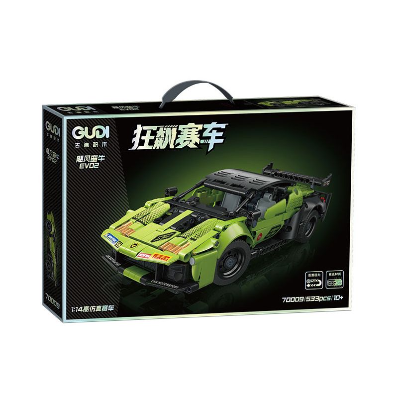 GUDI 70009 non  ĐUA XE GIẬN DỮ KÉO LÙI CƠN BÃO BULL EVO2 tỷ lệ 1:14 bộ đồ chơi xếp lắp ráp ghép mô hình  Kỹ Thuật Công Nghệ Cao Mô Hình Phương Tiện 533 khối
