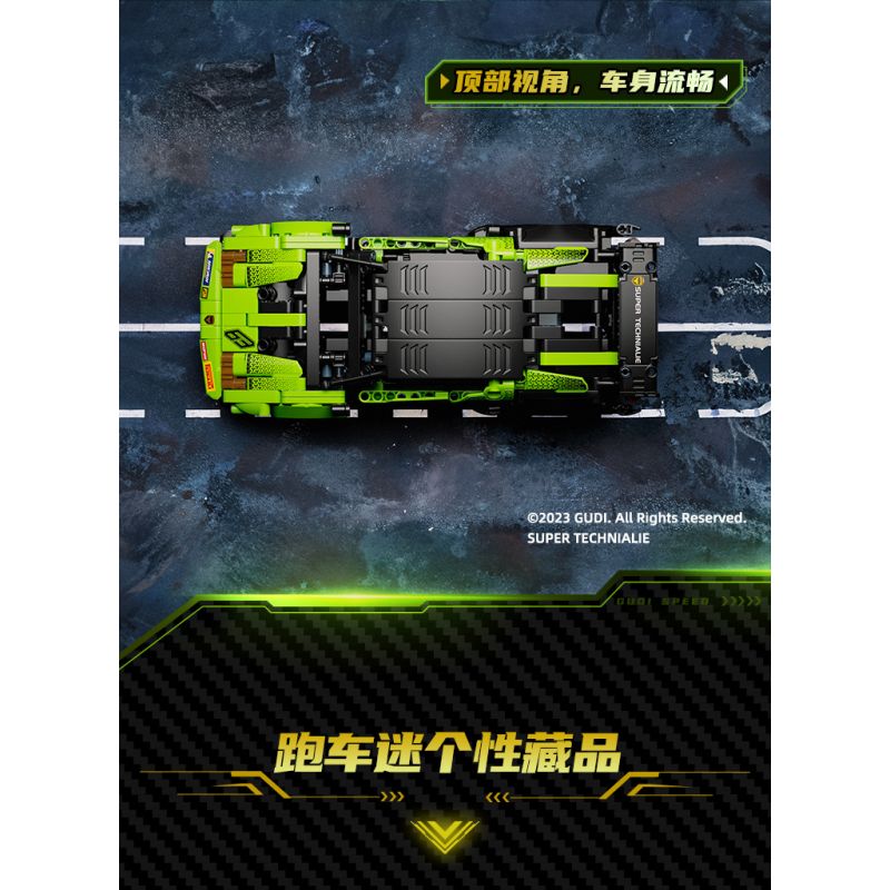 GUDI 70009 non  ĐUA XE GIẬN DỮ KÉO LÙI CƠN BÃO BULL EVO2 tỷ lệ 1:14 bộ đồ chơi xếp lắp ráp ghép mô hình  Kỹ Thuật Công Nghệ Cao Mô Hình Phương Tiện 533 khối