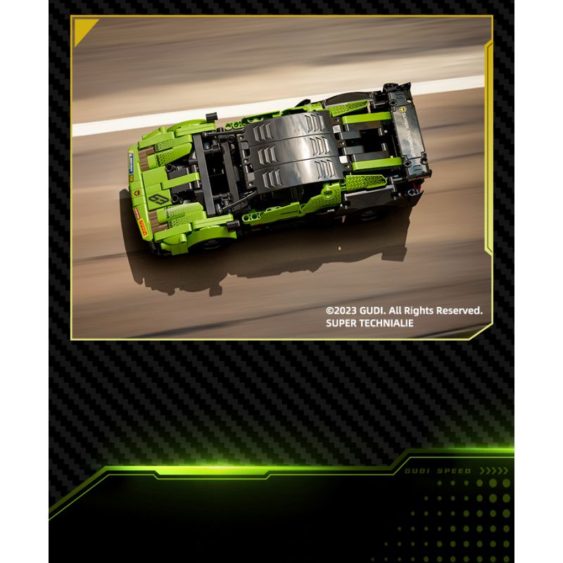 GUDI 70009 non  ĐUA XE GIẬN DỮ KÉO LÙI CƠN BÃO BULL EVO2 tỷ lệ 1:14 bộ đồ chơi xếp lắp ráp ghép mô hình  Kỹ Thuật Công Nghệ Cao Mô Hình Phương Tiện 533 khối