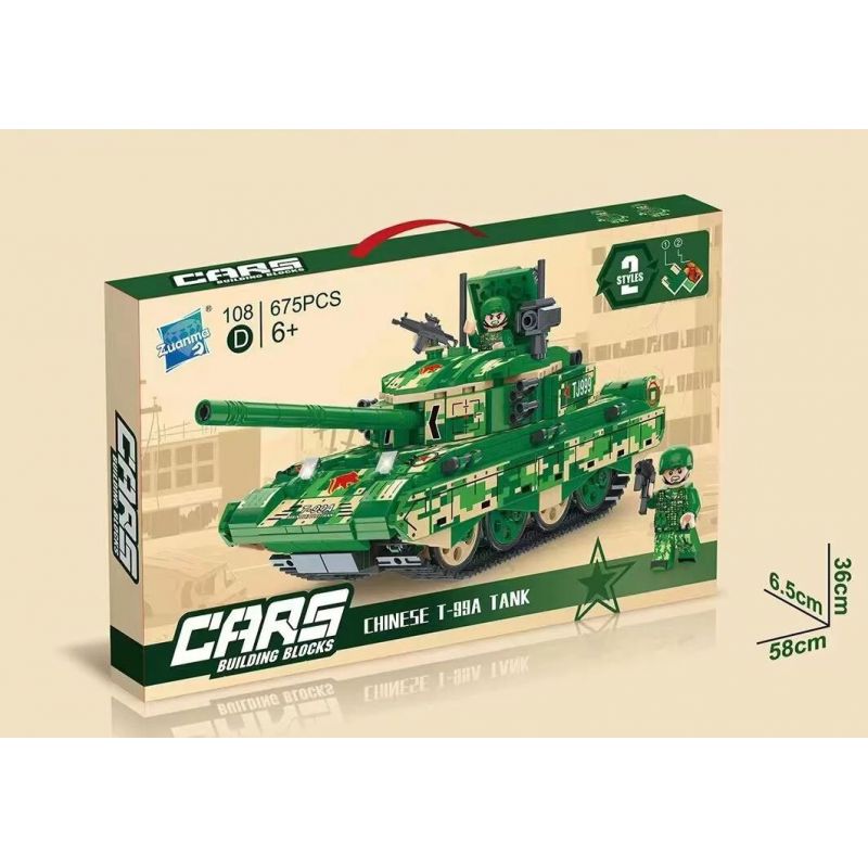ZUANMA 108D non  VIỄN CHINH SẮT XE TĂNG CHIẾN ĐẤU CHỦ LỰC T-99A CỦA TRUNG QUỐC bộ đồ chơi xếp lắp ráp ghép mô hình Military Army T-99A MAIN BATTLE TANK Quân Sự Bộ Đội 675 khối
