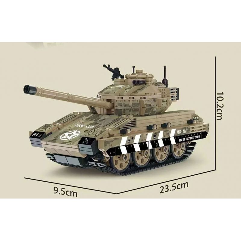 ZUANMA 108C non  IRON EXPEDITION XE TĂNG CHIẾN ĐẤU CHỦ LỰC MK-4M CỦA ISRAEL bộ đồ chơi xếp lắp ráp ghép mô hình Military Army MK-4M MAIN BATTLE TANK Quân Sự Bộ Đội 634 khối