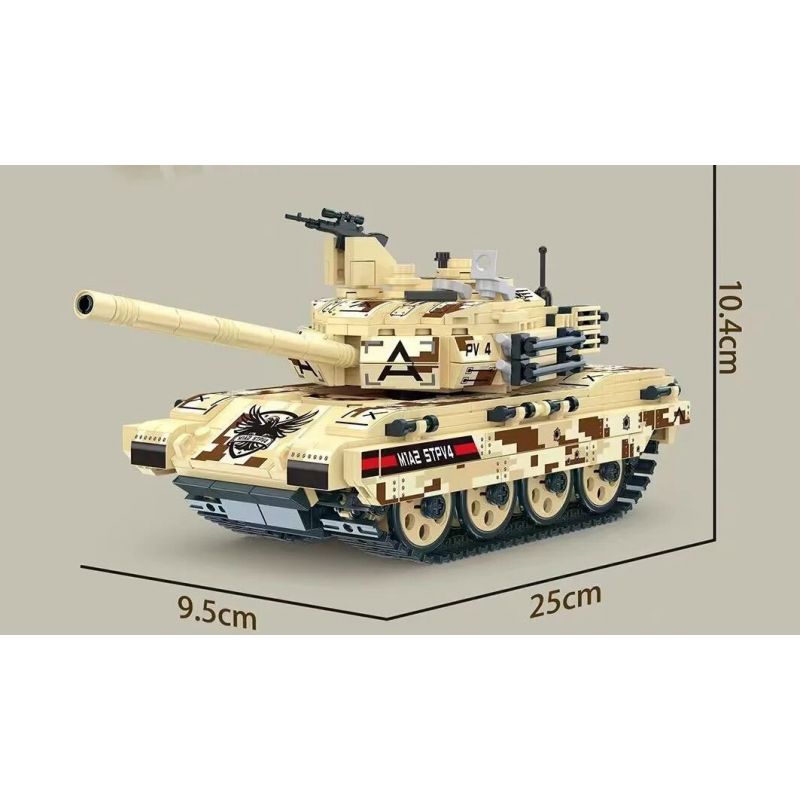 ZUANMA 108B non  ĐOÀN THÁM HIỂM SẮT XE TĂNG CHIẾN ĐẤU CHỦ LỰC M1A2 CỦA MỸ bộ đồ chơi xếp lắp ráp ghép mô hình Military Army M1A2SEP MAIN BATTLE TANK Quân Sự Bộ Đội 704 khối