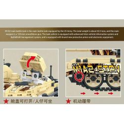 ZUANMA 108B non  ĐOÀN THÁM HIỂM SẮT XE TĂNG CHIẾN ĐẤU CHỦ LỰC M1A2 CỦA MỸ bộ đồ chơi xếp lắp ráp ghép mô hình Military Army M1A2SEP MAIN BATTLE TANK Quân Sự Bộ Đội 704 khối