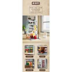 WELLEADZ 6103 non  XƯA TIỆM CẮT TÓC bộ đồ chơi xếp lắp ráp ghép mô hình BARBER SHOP 504 khối