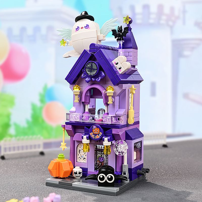 KEEPPLEY K28025 28025 non  CẢNH ĐƯỜNG PHỐ ĐẦY MÀU SẮC PHẦN 5 CĂN PHÒNG BÍ MẬT HALLOWEEN bộ đồ chơi xếp lắp ráp ghép mô hình Creator Sáng Tạo