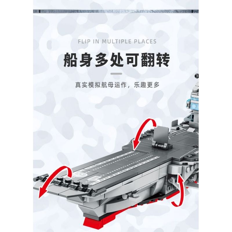 CAYI KY012 non  TÀU SÂN BAY CHẠY BẰNG NĂNG LƯỢNG HẠT NHÂN bộ đồ chơi xếp lắp ráp ghép mô hình Military Army Quân Sự Bộ Đội 998 khối