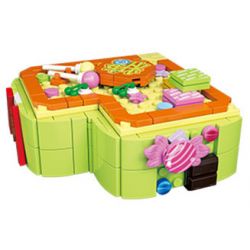 CAYI 10009 10010 10011 10012 non  HỘP KẸO 4 LOẠI PHÁT TÀI NGỌT NGÀO VÀ TÍM HẠNH PHÚC MAY MẮN CAM bộ đồ chơi xếp lắp ráp ghép mô hình Creator SUGAR BOX Sáng Tạo 654 khối