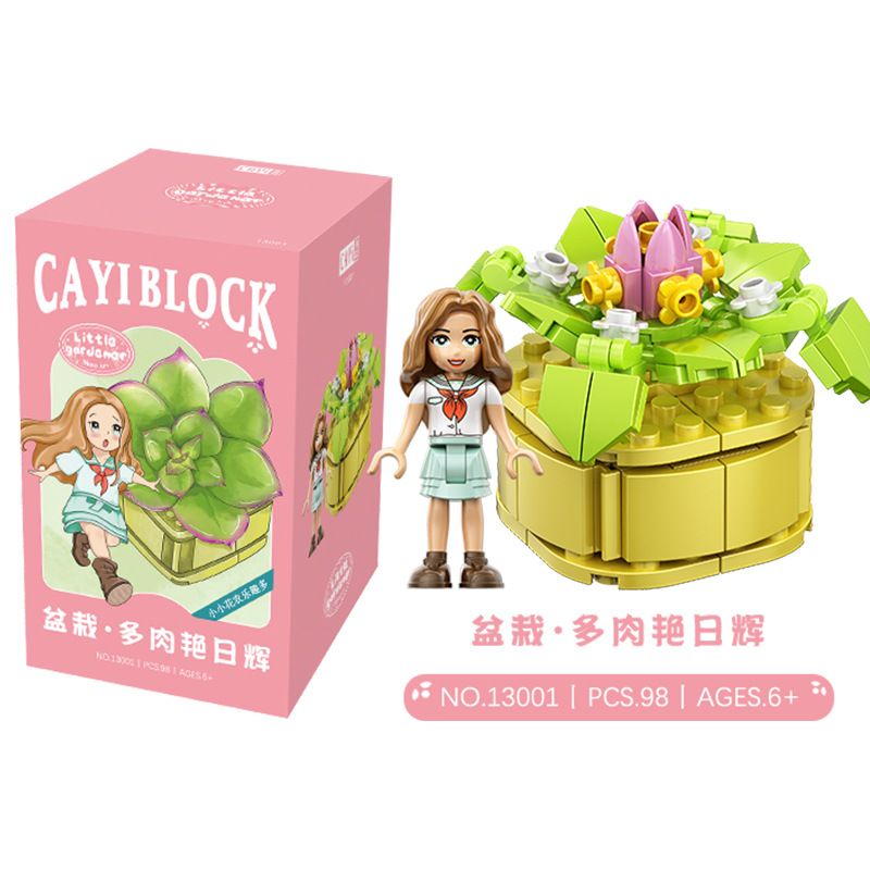 CAYI 13001 13002 13003 13004 13005 13006 non  NGƯỜI TRỒNG HOA 6 LOẠI MỌNG NƯỚC bộ đồ chơi xếp lắp ráp ghép mô hình Creator LITTLE GARDENER Sáng Tạo 520 khối