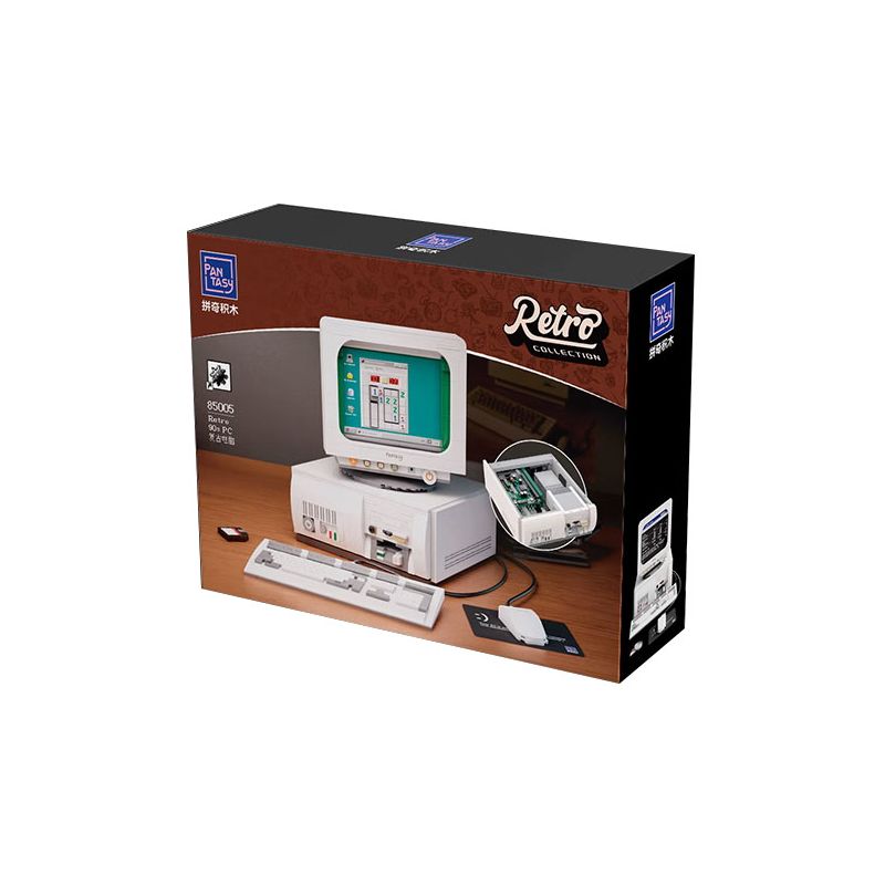 PANTASY 85005 non  MÁY TÍNH CỔ ĐIỂN bộ đồ chơi xếp lắp ráp ghép mô hình RETRO 90S PC 1800 khối