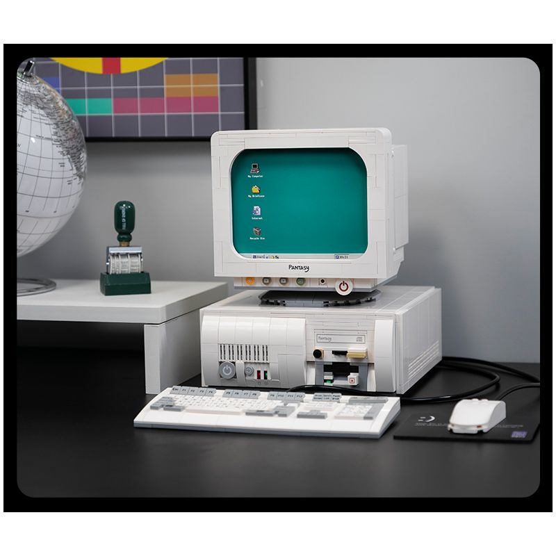 PANTASY 85005 non  MÁY TÍNH CỔ ĐIỂN bộ đồ chơi xếp lắp ráp ghép mô hình RETRO 90S PC 1800 khối