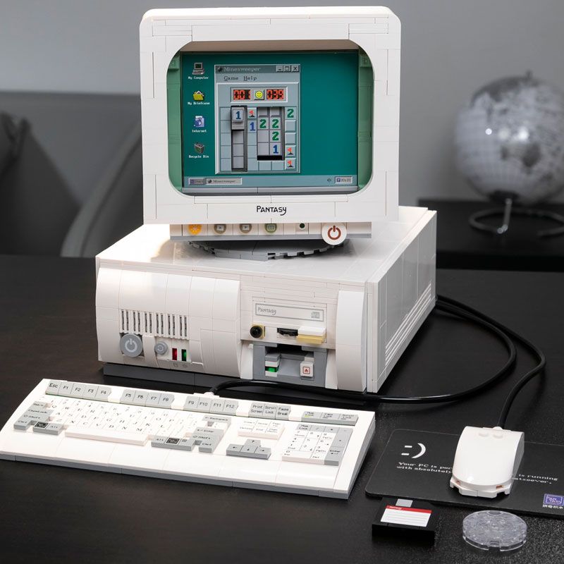 PANTASY 85005 non  MÁY TÍNH CỔ ĐIỂN bộ đồ chơi xếp lắp ráp ghép mô hình RETRO 90S PC 1800 khối